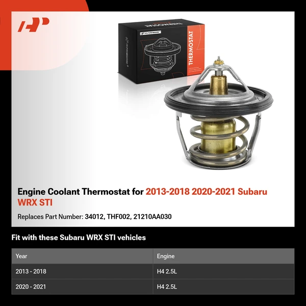 Engine Coolant Thermostat for 2013-2018 2020-2021 Subaru WRX STI