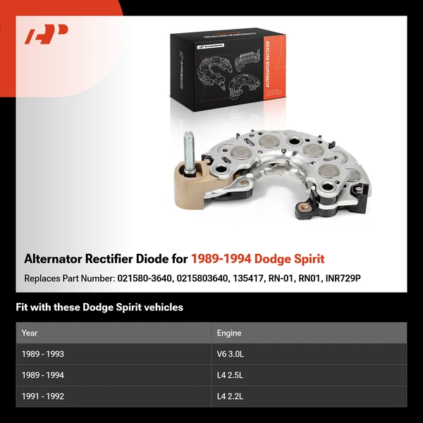 Alternator Rectifier Diode for 1989-1994 Dodge Spirit
