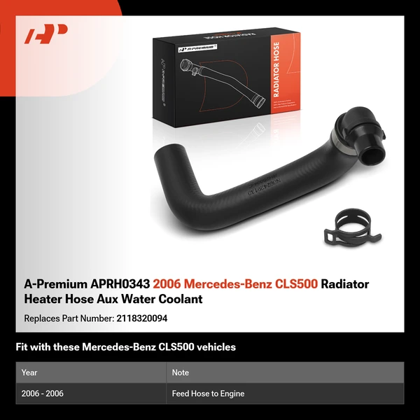 A-Premium APRH0343 2006 Mercedes-Benz CLS500 Radiator Heater Hose Aux Water Coolant
