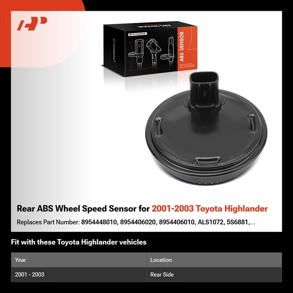 Rear ABS Wheel Speed Sensor for 2001-2003 Toyota Highlander