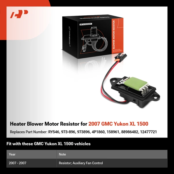 Heater Blower Motor Resistor for 2007 GMC Yukon XL 1500