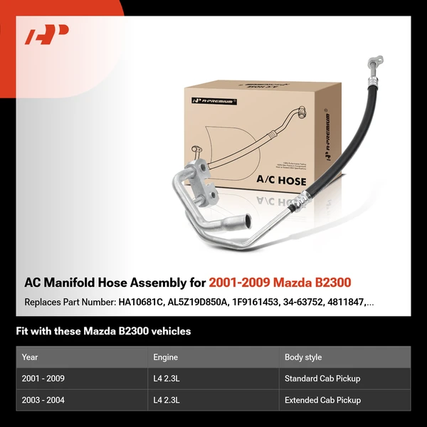 AC Manifold Hose Assembly for 2001-2009 Mazda B2300