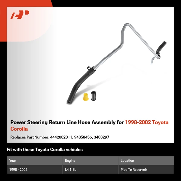 Power Steering Return Line Hose Assembly for 1998-2002 Toyota Corolla