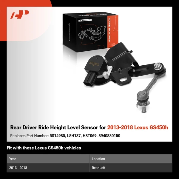 Rear Driver Ride Height Level Sensor for 2013-2018 Lexus GS450h