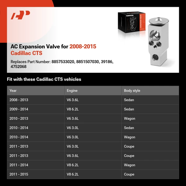 AC Expansion Valve for 2008-2015 Cadillac CTS