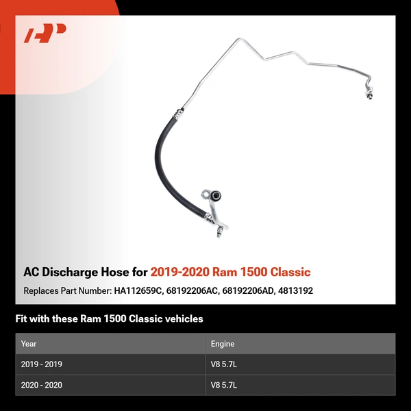 AC Discharge Hose for 2019-2020 Ram 1500 Classic