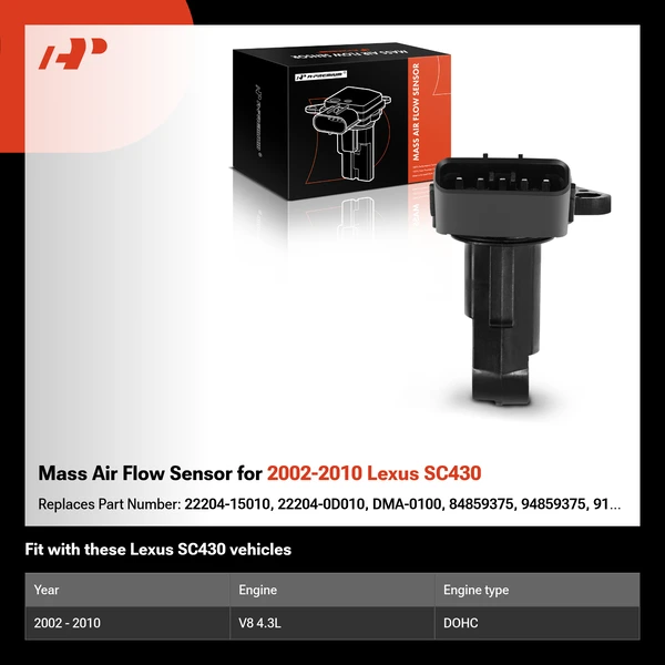 Mass Air Flow Sensor for 2002-2010 Lexus SC430