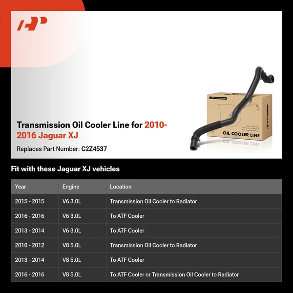 Transmission Oil Cooler Line for 2010-2016 Jaguar XJ