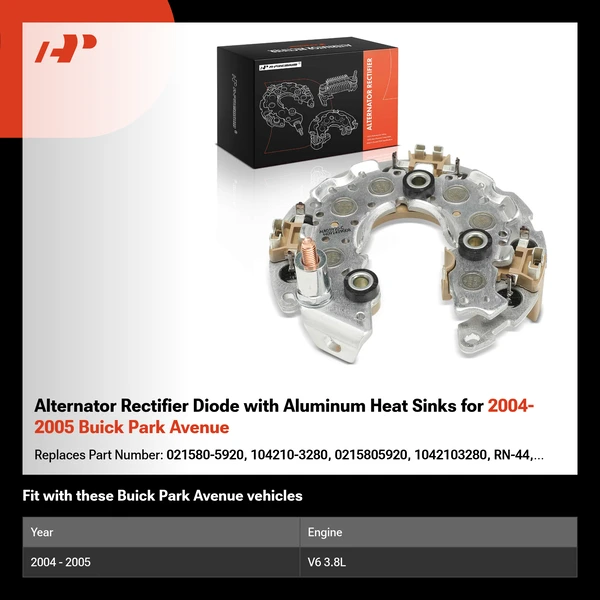 Alternator Rectifier Diode with Aluminum Heat Sinks for 2004-2005 Buick Park Avenue