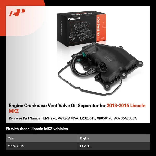 Engine Crankcase Vent Valve Oil Separator for 2013-2016 Lincoln MKZ