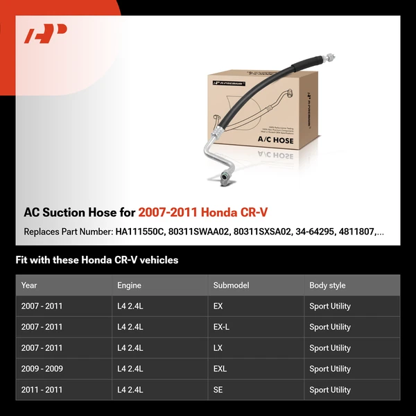 AC Suction Hose for 2007-2011 Honda CR-V