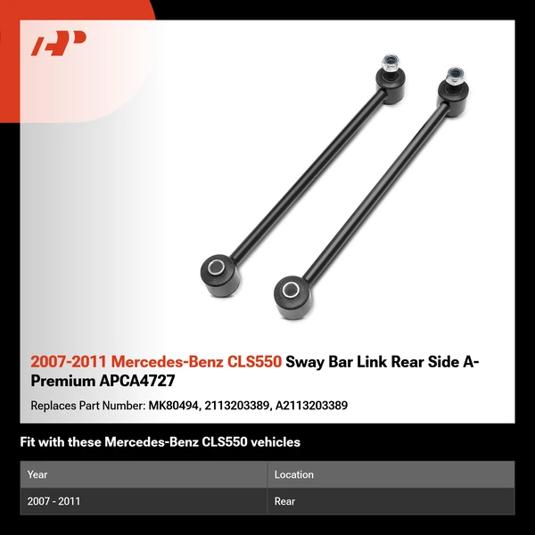 2007-2011 Mercedes-Benz CLS550 Sway Bar Link Rear Side A-Premium APCA4727