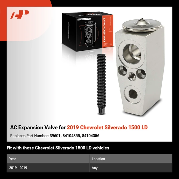 AC Expansion Valve for 2019 Chevrolet Silverado 1500 LD