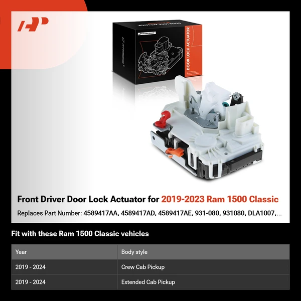 Front Driver Door Lock Actuator for 2019-2023 Ram 1500 Classic