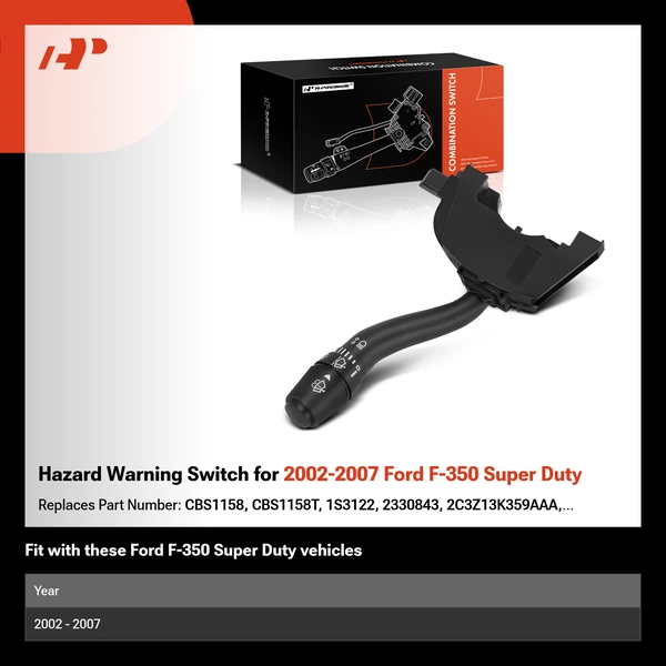 Hazard Warning Switch for 2002-2007 Ford F-350 Super Duty