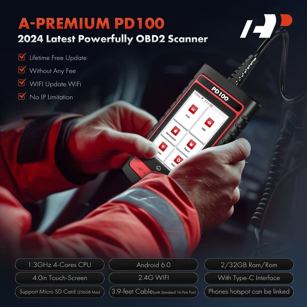 A-Premium 2024 PD100B Elite Pro OBD2 Scanner, Full Systems Diagnostic Tool for 2008-2013 BMW 125i