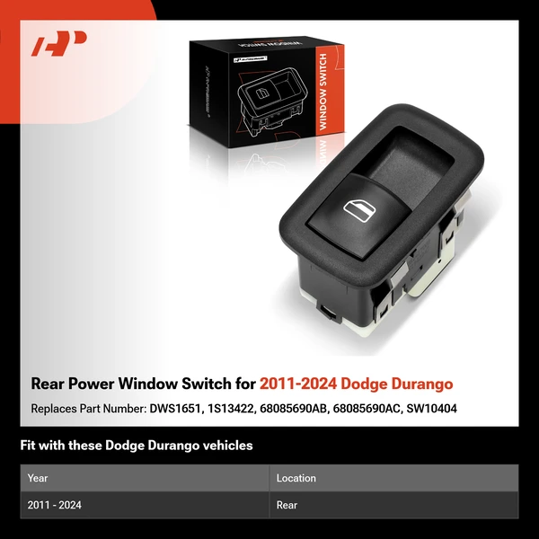 Rear Power Window Switch for 2011-2024 Dodge Durango