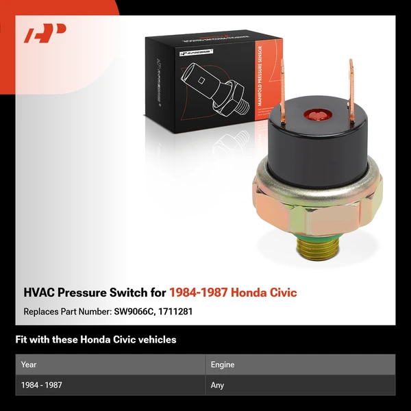 HVAC Pressure Switch for 1984-1987 Honda Civic