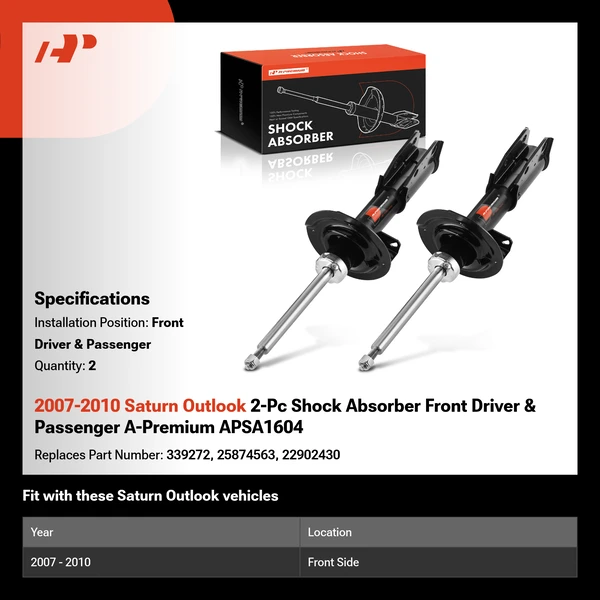 2007-2010 Saturn Outlook 2-Pc Shock Absorber Front Driver & Passenger A-Premium APSA1604