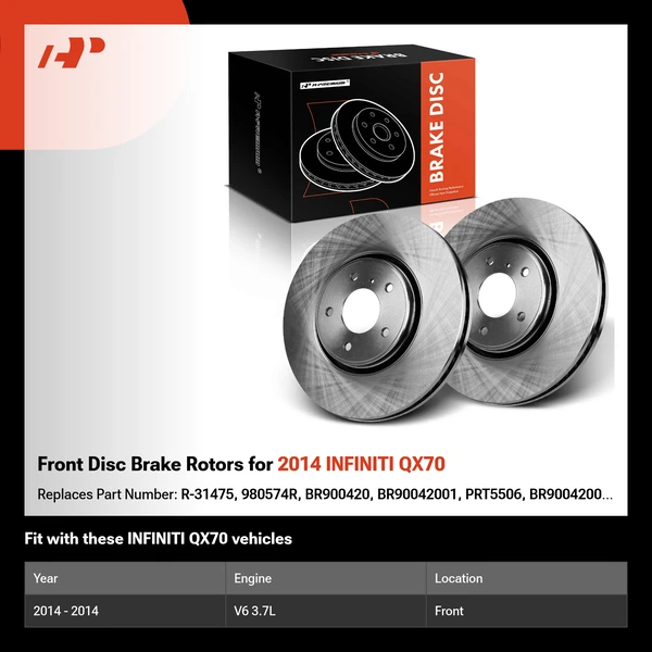 Front Disc Brake Rotors for 2014 INFINITI QX70