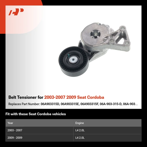 Belt Tensioner for 2003-2007 2009 Seat Cordoba