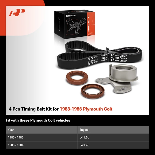 4 Pcs Timing Belt Kit for 1983-1986 Plymouth Colt