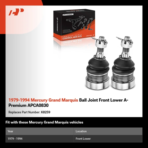 1979-1994 Mercury Grand Marquis Ball Joint Front Lower A-Premium APCA0830