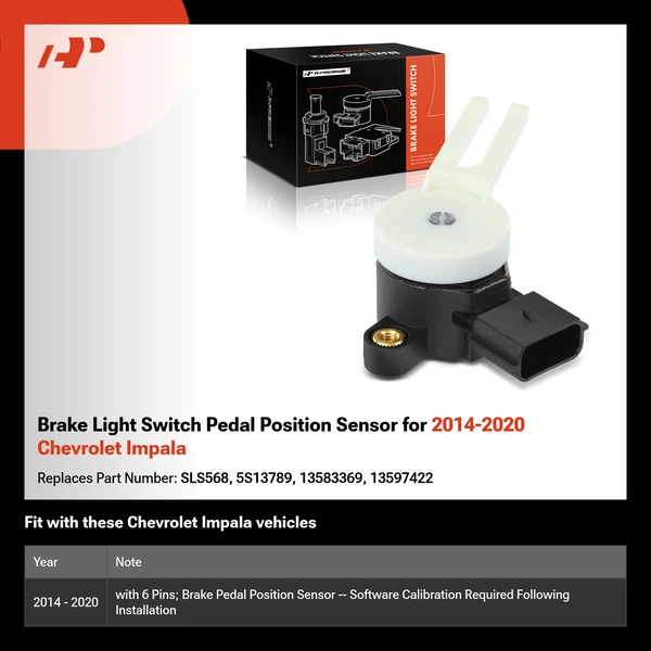 Brake Light Switch Pedal Position Sensor for 2014-2020 Chevrolet Impala