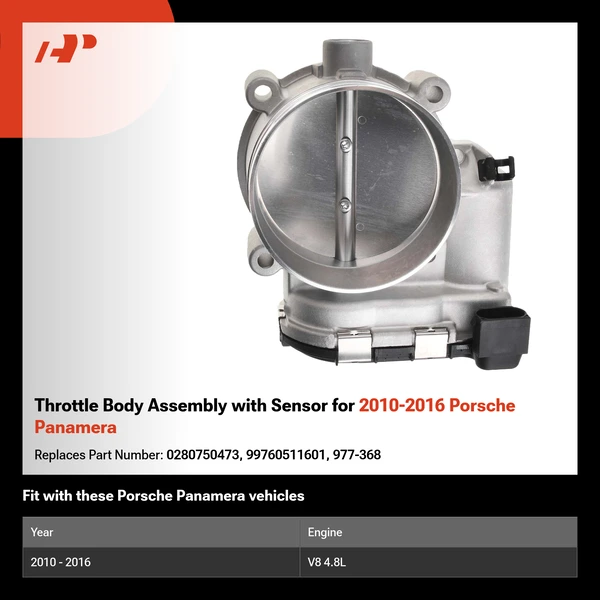 Throttle Body Assembly with Sensor for 2010-2016 Porsche Panamera