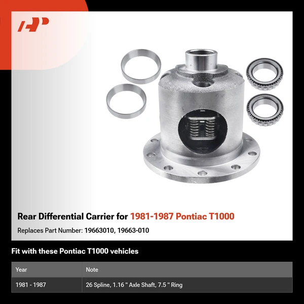 Rear Differential Carrier for 1981-1987 Pontiac T1000