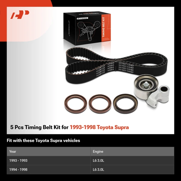 5 Pcs Timing Belt Kit for 1993-1998 Toyota Supra