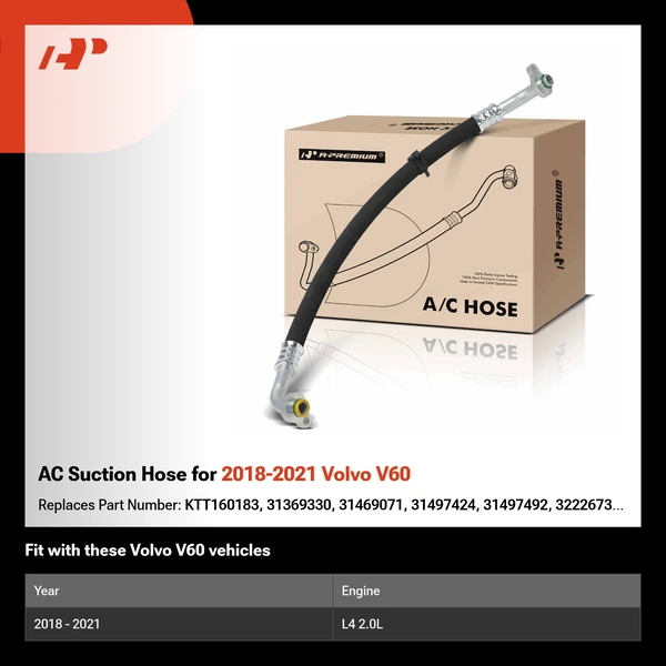 AC Suction Hose for 2018-2021 Volvo V60