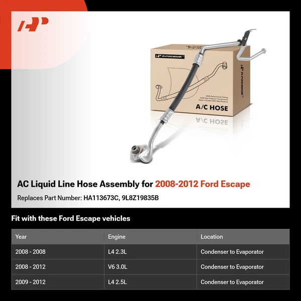 AC Liquid Line Hose Assembly for 2008-2012 Ford Escape