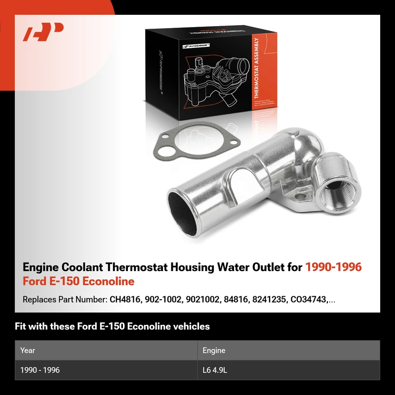 Engine Coolant Thermostat Housing Water Outlet for 1990-1996 Ford E-150 Econoline