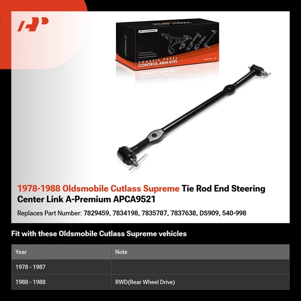 1978-1988 Oldsmobile Cutlass Supreme Tie Rod End Steering Center Link A-Premium APCA9521