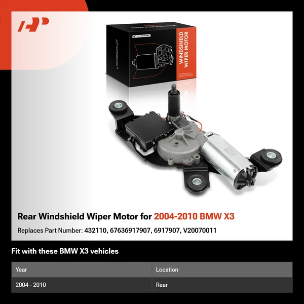 Rear Windshield Wiper Motor for 2004-2010 BMW X3