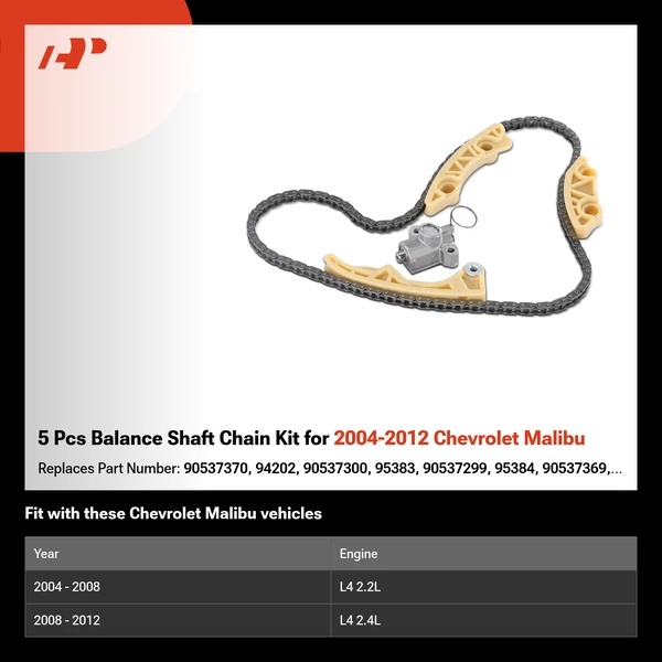 5 Pcs Balance Shaft Chain Kit for 2004-2012 Chevrolet Malibu