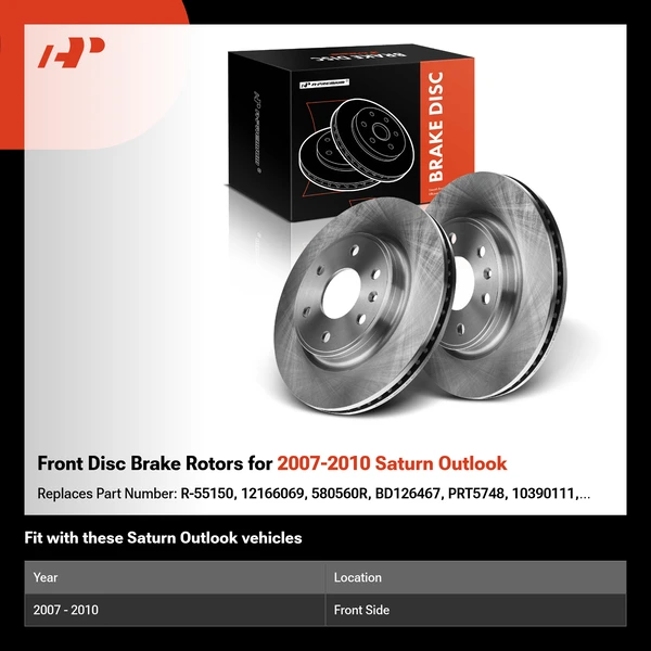 Front Disc Brake Rotors for 2007-2010 Saturn Outlook