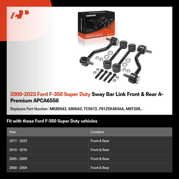 2000-2023 Ford F-350 Super Duty Sway Bar Link Front & Rear A-Premium APCA6550