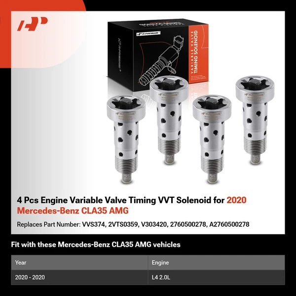 4 Pcs Engine Variable Valve Timing VVT Solenoid for 2020 Mercedes-Benz CLA35 AMG
