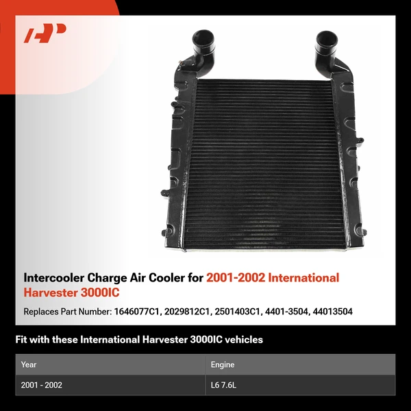 Intercooler Charge Air Cooler for 2001-2002 International Harvester 3000IC