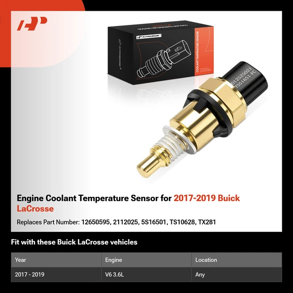 Engine Coolant Temperature Sensor for 2017-2019 Buick LaCrosse