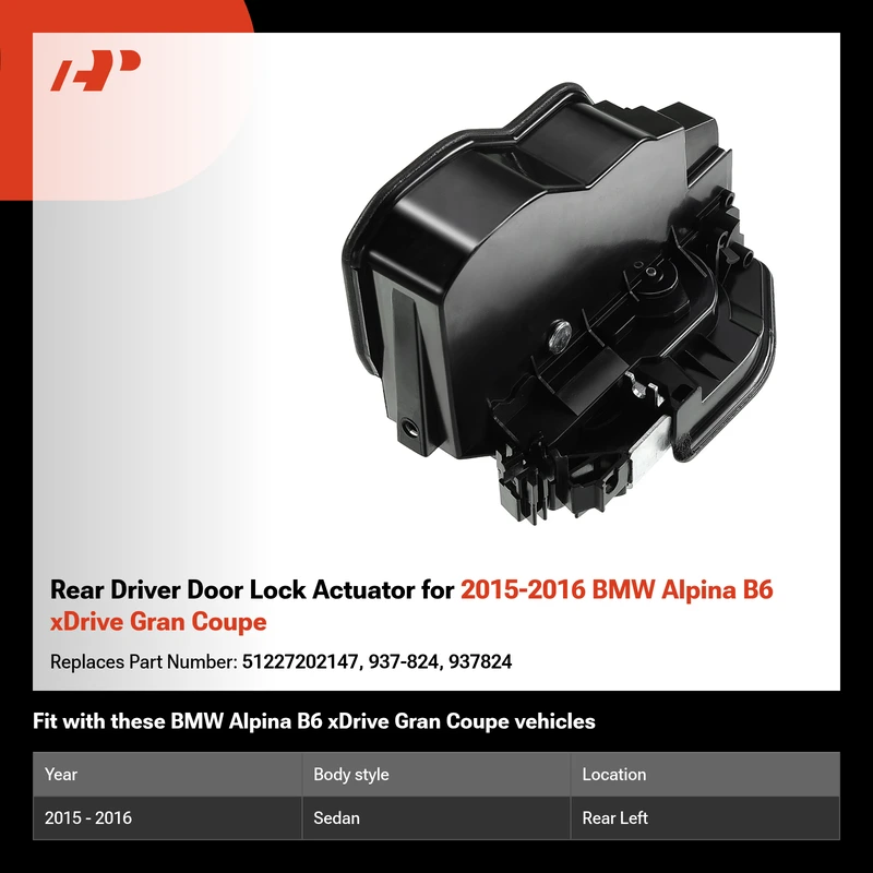 Rear Driver Door Lock Actuator for 2015-2016 BMW Alpina B6 xDrive Gran Coupe
