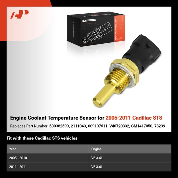Engine Coolant Temperature Sensor for 2005-2011 Cadillac STS
