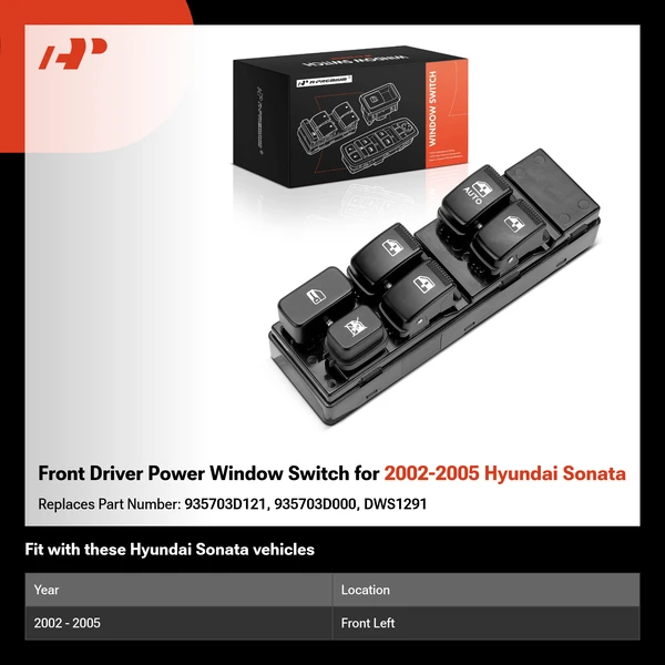 Front Driver Power Window Switch for 2002-2005 Hyundai Sonata