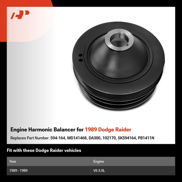 Engine Harmonic Balancer for 1989 Dodge Raider