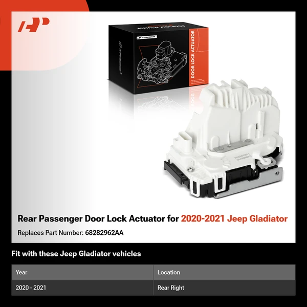 Rear Passenger Door Lock Actuator for 2020-2021 Jeep Gladiator