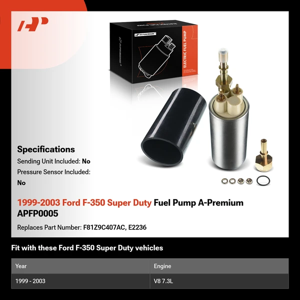 1999-2003 Ford F-350 Super Duty Fuel Pump A-Premium APFP0005