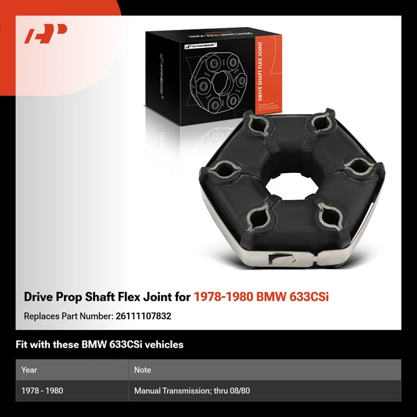 Drive Prop Shaft Flex Joint for 1978-1980 BMW 633CSi