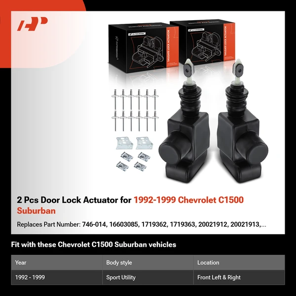 2 Pcs Door Lock Actuator for 1992-1999 Chevrolet C1500 Suburban